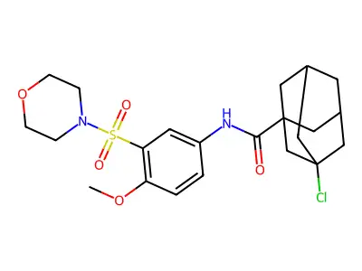 3-chloro-N-(4-methoxy-3-morpholin-4-ylsulfonylphenyl)adamantane-1-carboxamide structure