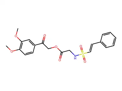 2-(3,4-Dimethoxyphenyl)-2-oxoethyl 2-(2-phenylethenesulfonamido)acetate structure