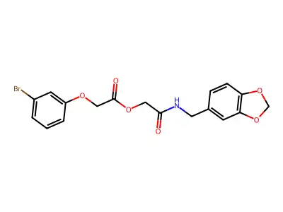 [2-(1,3-Benzodioxol-5-ylmethylamino)-2-oxoethyl] 2-(3-bromophenoxy)acetate structure