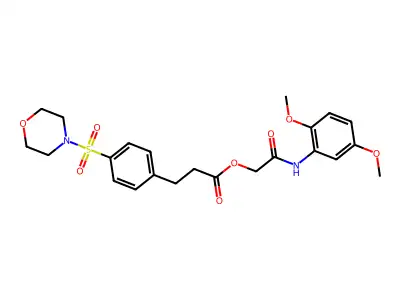 [2-(2,5-dimethoxyanilino)-2-oxoethyl] 3-(4-morpholin-4-ylsulfonylphenyl)propanoate structure