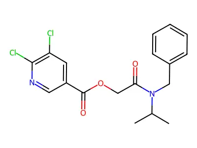 [2-[Benzyl(propan-2-yl)amino]-2-oxoethyl] 5,6-dichloropyridine-3-carboxylate structure