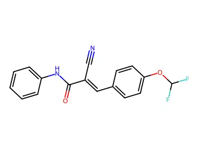 2-cyano-3-[4-(difluoromethoxy)phenyl]-N-phenylprop-2-enamide structure