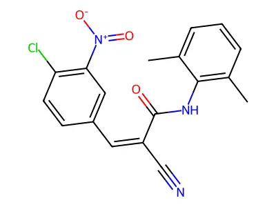 3-(4-chloro-3-nitrophenyl)-2-cyano-N-(2,6-dimethylphenyl)prop-2-enamide structure