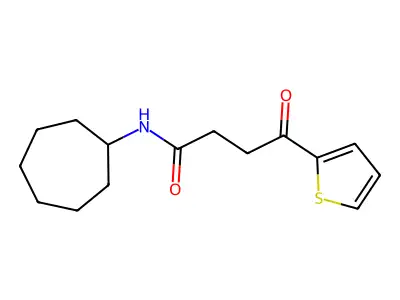 N-cycloheptyl-4-oxo-4-thiophen-2-ylbutanamide structure