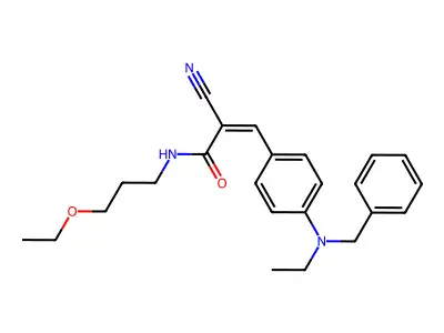 3-{4-[benzyl(ethyl)amino]phenyl}-2-cyano-N-(3-ethoxypropyl)prop-2-enamide structure