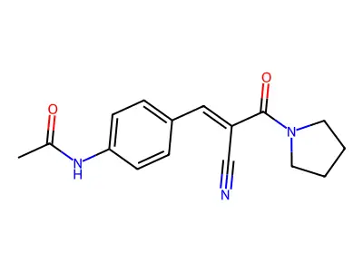 N-{4-[2-cyano-2-(pyrrolidine-1-carbonyl)eth-1-en-1-yl]phenyl}acetamide structure