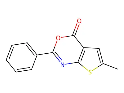 6-Methyl-2-phenylthieno[2,3-d][1,3]oxazin-4-one structure