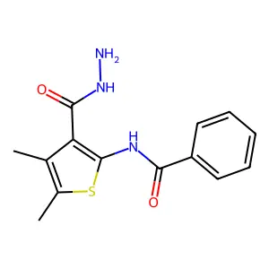 N-[3-(hydrazinecarbonyl)-4,5-dimethylthiophen-2-yl]benzamide structure