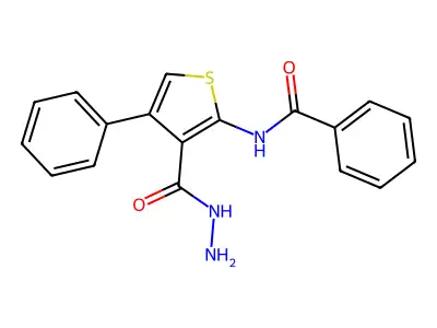 N-[3-(hydrazinecarbonyl)-4-phenylthiophen-2-yl]benzamide structure