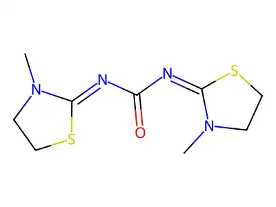1,3-Bis(3-methyl-1,3-thiazolidin-2-ylidene)urea structure