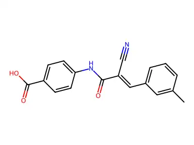 4-[2-Cyano-3-(3-methylphenyl)prop-2-enamido]benzoic acid structure