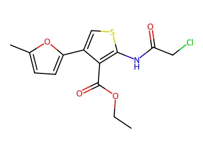 Ethyl 2-[(chloroacetyl)amino]-4-(5-methyl-2-furyl)thiophene-3-carboxylate structure