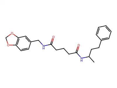 N-(1,3-benzodioxol-5-ylmethyl)-N'-(4-phenylbutan-2-yl)pentanediamide structure