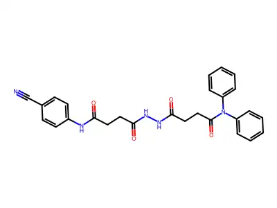 4-(2-{4-[(4-cyanophenyl)amino]-4-oxobutanoyl}hydrazinyl)-4-oxo-N,N-diphenylbutanamide structure