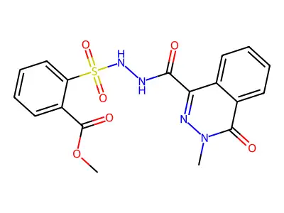 Methyl 2-[[(3-methyl-4-oxophthalazine-1-carbonyl)amino]sulfamoyl]benzoate structure
