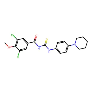 3,5-dichloro-4-methoxy-N-[(4-piperidin-1-ylphenyl)carbamothioyl]benzamide structure