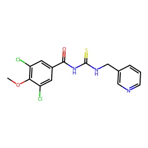 3,5-dichloro-4-methoxy-N-(pyridin-3-ylmethylcarbamothioyl)benzamide structure