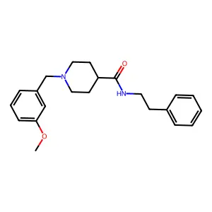 1-(3-methoxybenzyl)-N-(2-phenylethyl)piperidine-4-carboxamide structure