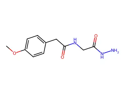 N-Hydrazinocarbonylmethyl-2-(4-methoxy-phenyl)-acetamide structure