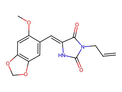 5-[(6-Methoxy-1,3-benzodioxol-5-yl)methylene]-3-(2-propen-1-yl)-2,4-imidazolidinedione structure