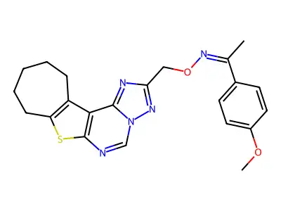 1-(4-Methoxyphenyl)ethanone O-[(9,10,11,12-tetrahydro-8H-cyclohepta[4,5]thieno[3,2-e][1,2,4]triazolo[1,5-c]pyrimidin-2-yl)methyl]oxime structure
