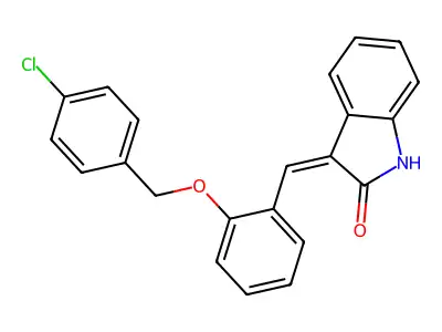 3-(2-((4-Chlorobenzyl)oxy)benzylidene)indolin-2-one structure