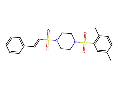 1-(2,5-Dimethylphenyl)sulfonyl-4-(2-phenylethenylsulfonyl)piperazine structure
