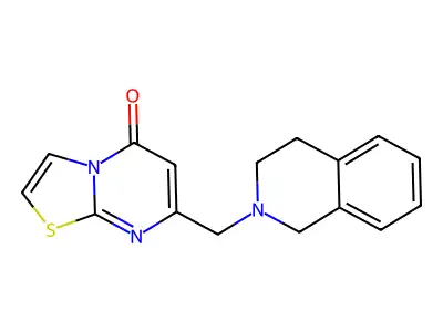 7-(3,4-dihydro-1H-isoquinolin-2-ylmethyl)-[1,3]thiazolo[3,2-a]pyrimidin-5-one structure