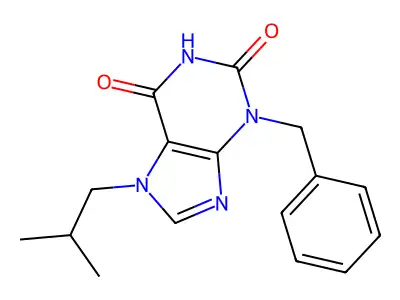 3-Benzyl-7-isobutyl-3,7-dihydro-purine-2,6-dione structure