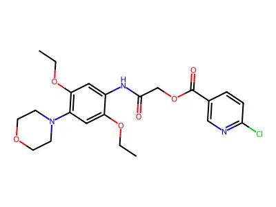 [2-(2,5-diethoxy-4-morpholin-4-ylanilino)-2-oxoethyl] 6-chloropyridine-3-carboxylate structure