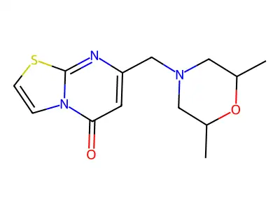 7-[(2,6-Dimethyl-4-morpholinyl)methyl]-5-thiazolo[3,2-a]pyrimidinone structure