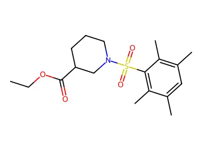 Ethyl 1-(2,3,5,6-tetramethylbenzenesulfonyl)piperidine-3-carboxylate structure