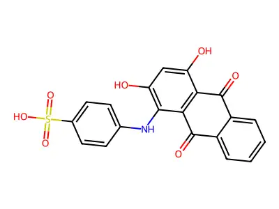 4-(2,4-Dihydroxy-1-anthraquinonylamino)benzenesulfonic acid structure