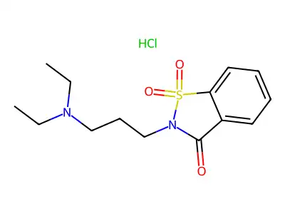1,2-Benzisothiazol-3(2H)-one, 2-(3-(diethylamino)propyl)-, 1,1-dioxide, hydrochloride structure