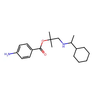 Benzoic acid, p-amino-, 2-(1-(1-cyclohexyl)ethylamino)-1,1-dimethylethyl ester structure