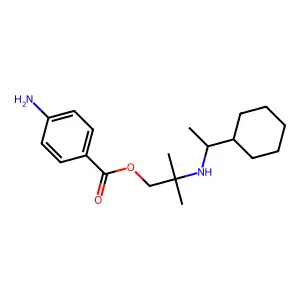 Benzoic acid, p-amino-, 2-(1-(1-cyclohexyl)ethylamino)-2,2-dimethylethyl ester structure