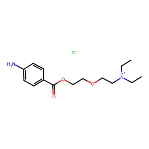 Benzoic acid, p-amino-, 2-(2-(diethylamino)ethoxy)ethyl ester, hydrochloride structure