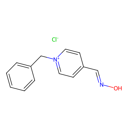 N-[(1-benzylpyridin-1-ium-4-yl)methylidene]hydroxylamine chloride structure