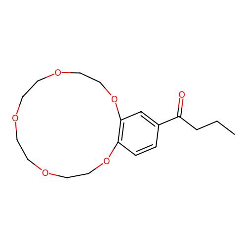 1-(2,5,8,11,14-pentaoxabicyclo[13.4.0]nonadeca-1(15),16,18-trien-17-yl)butan-1-one structure