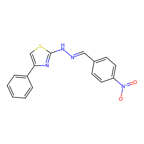 (e)-2-(2-(4-Nitrobenzylidene)hydrazinyl)-4-phenylthiazole structure