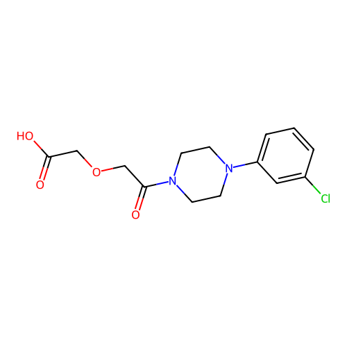 {2-[4-(3-Chlorophenyl)piperazin-1-yl]-2-oxoethoxy}acetic acid structure