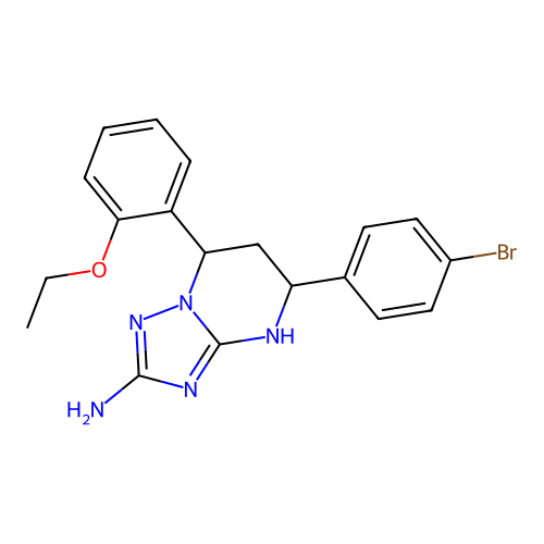 5-(4-bromophenyl)-7-(2-ethoxyphenyl)-4,5,6,7-tetrahydro[1,2,4]triazolo[1,5-a]pyrimidin-2-amine structure