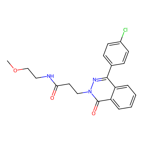 3-[4-(4-chlorophenyl)-1-oxophthalazin-2(1H)-yl]-N-(2-methoxyethyl)propanamide structure
