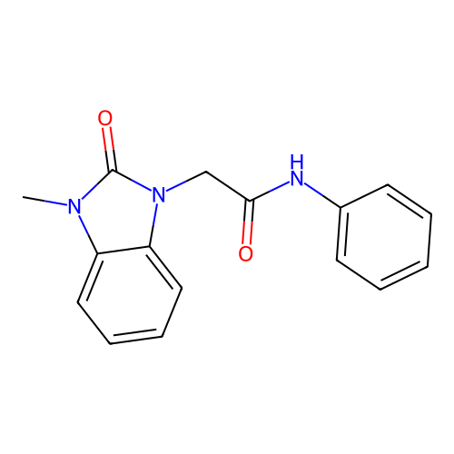 2-(3-methyl-2-oxo-2,3-dihydro-1H-benzimidazol-1-yl)-N-phenylacetamide structure