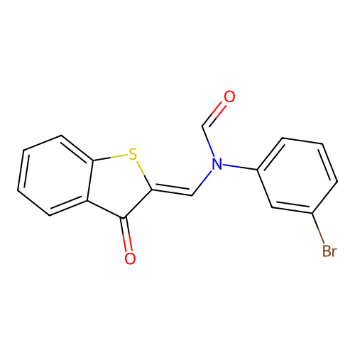 N-(3-bromophenyl)-N-[(Z)-(3-oxo-1-benzothiophen-2(3H)-ylidene)methyl]formamide structure
