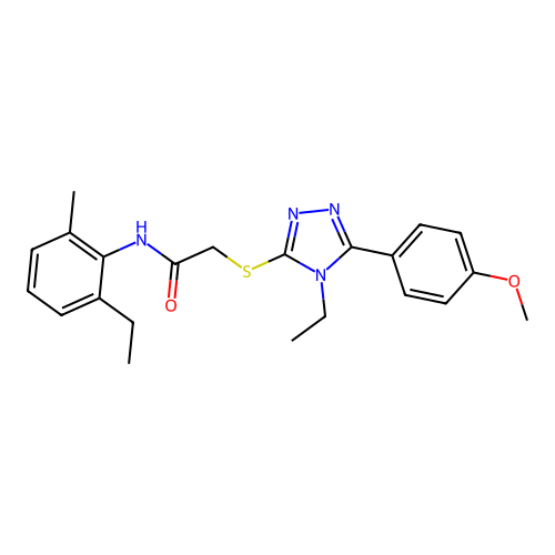 2-{[4-ethyl-5-(4-methoxyphenyl)-4H-1,2,4-triazol-3-yl]sulfanyl}-N-(2-ethyl-6-methylphenyl)acetamide structure