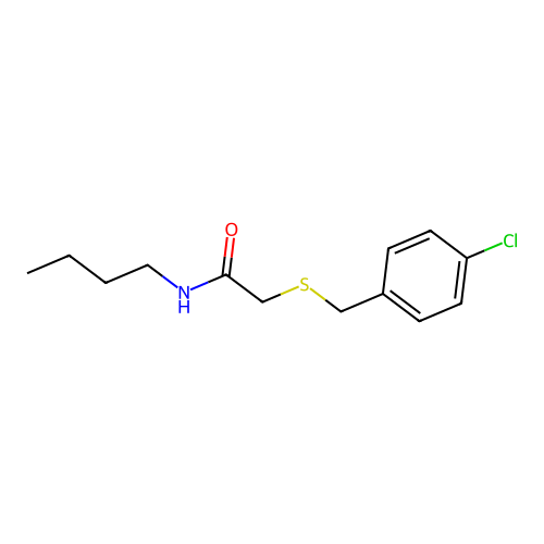N-butyl-2-[(4-chlorobenzyl)sulfanyl]acetamide structure