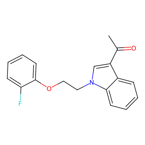 1-{1-[2-(2-fluorophenoxy)ethyl]-1H-indol-3-yl}ethanone structure