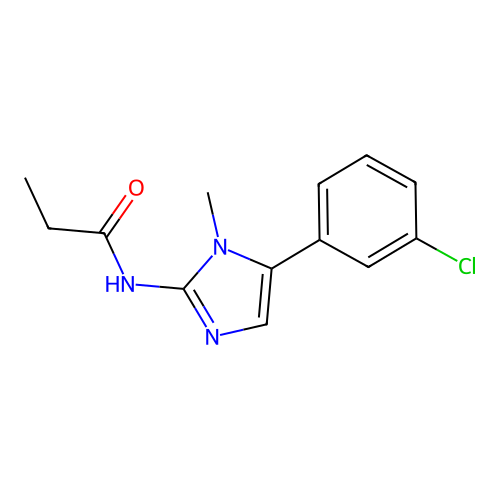N-[5-(3-chlorophenyl)-1-methyl-1H-imidazol-2-yl]propanamide structure