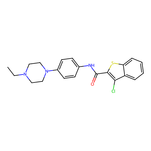 3-chloro-N-[4-(4-ethylpiperazin-1-yl)phenyl]-1-benzothiophene-2-carboxamide structure